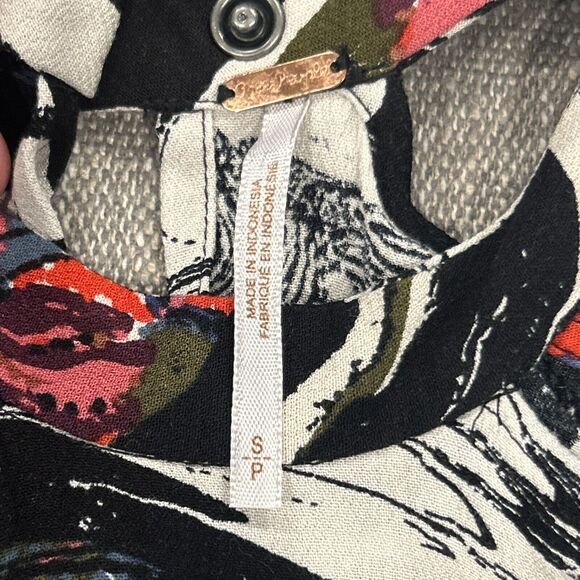 Free People Drift Away Tunic Top Womens Small Mini Dress Cold Shoulder High Neck - Picture 5 of 10